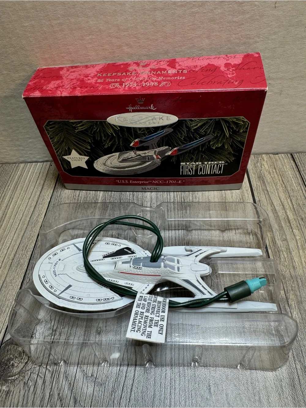 Vintage 1990s Hallmark Keepsake Star Trek Ornament (Lot 4x) RARE Blinking Lights